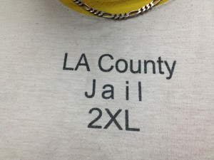 L.A. County Jail Shirt. Photo, SCV Bail Bonds